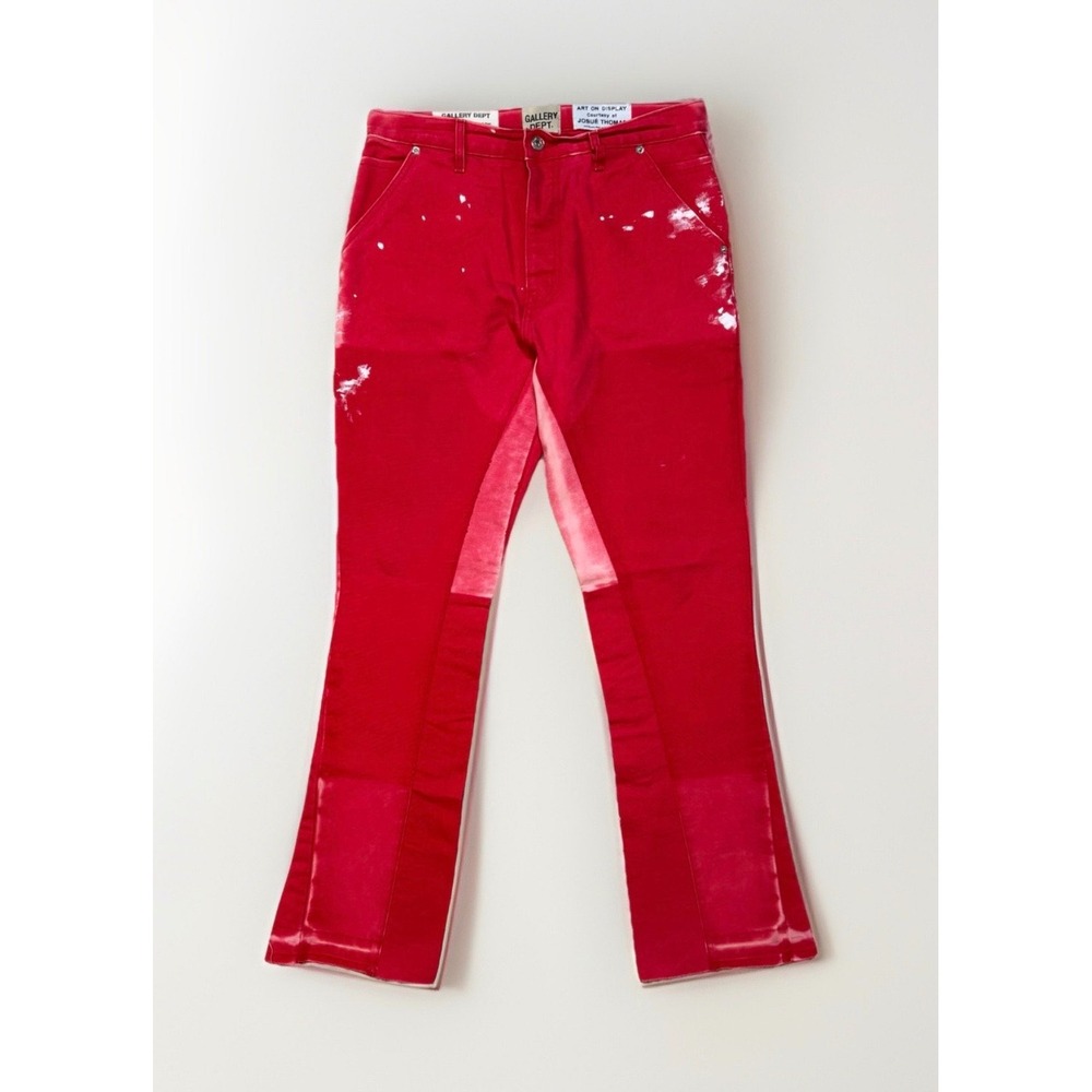 Gallery Dept LA Flare Paint Splatter Carpenter Jeans Red Size 33 Worn Once